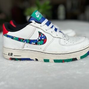 Nike Women’s Air Force one  White Sneakers with Multicolor